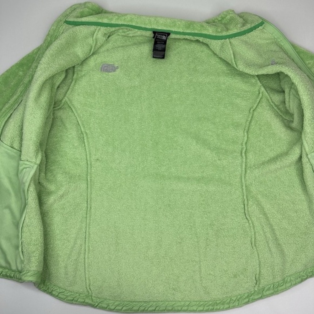 The North Face Osito Fleece Jacket Womens XXL Lime Green Full Zip Soft Fuzzy - Picture 6 of 16